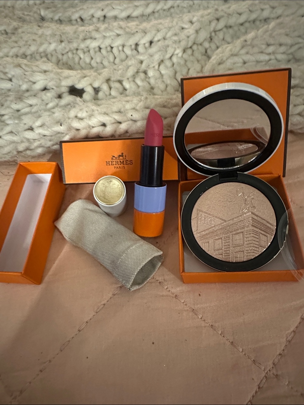 HERMES POUDRE 24 FAUBOURG 02 OR ROSE HIGHLIGHTER